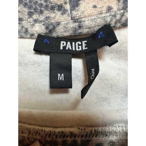 Paige Women's Size M Daytona Roccia Python Sweatshirt Cream Black - Picture 5 of 9
